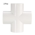 thumbnail image 3 of Unique Bargains Raccord de Tuyau en PVC, Croix 4 Voies, Trépied 80 3/4 Pouces Raccords d'Angle Blanc 2 Pcs, 3 of 3