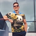 thumbnail image 6 of Balery Clear Sky Cute Sunflower Panda Printed Men’s Short Sleeve Polo Shirt, Midweight Men's Shirt,Golf Polo shirts -XX-Large, 6 of 8