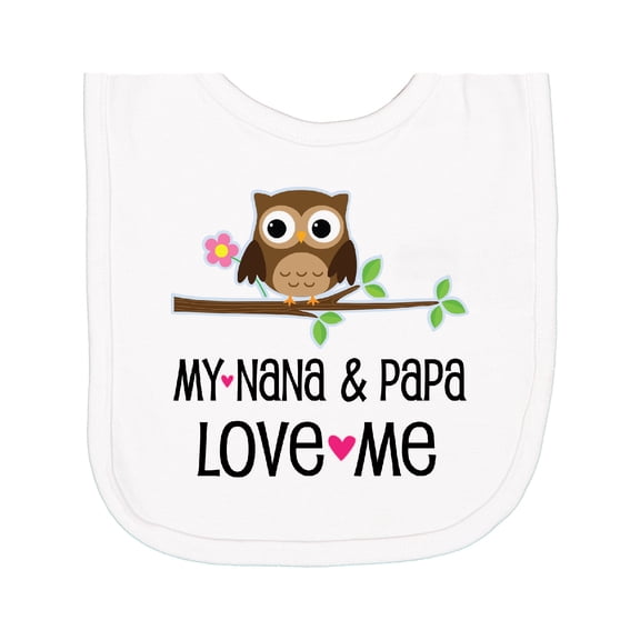Inktastic Nana and Papa Love Me Baby Girl Newborn Bib