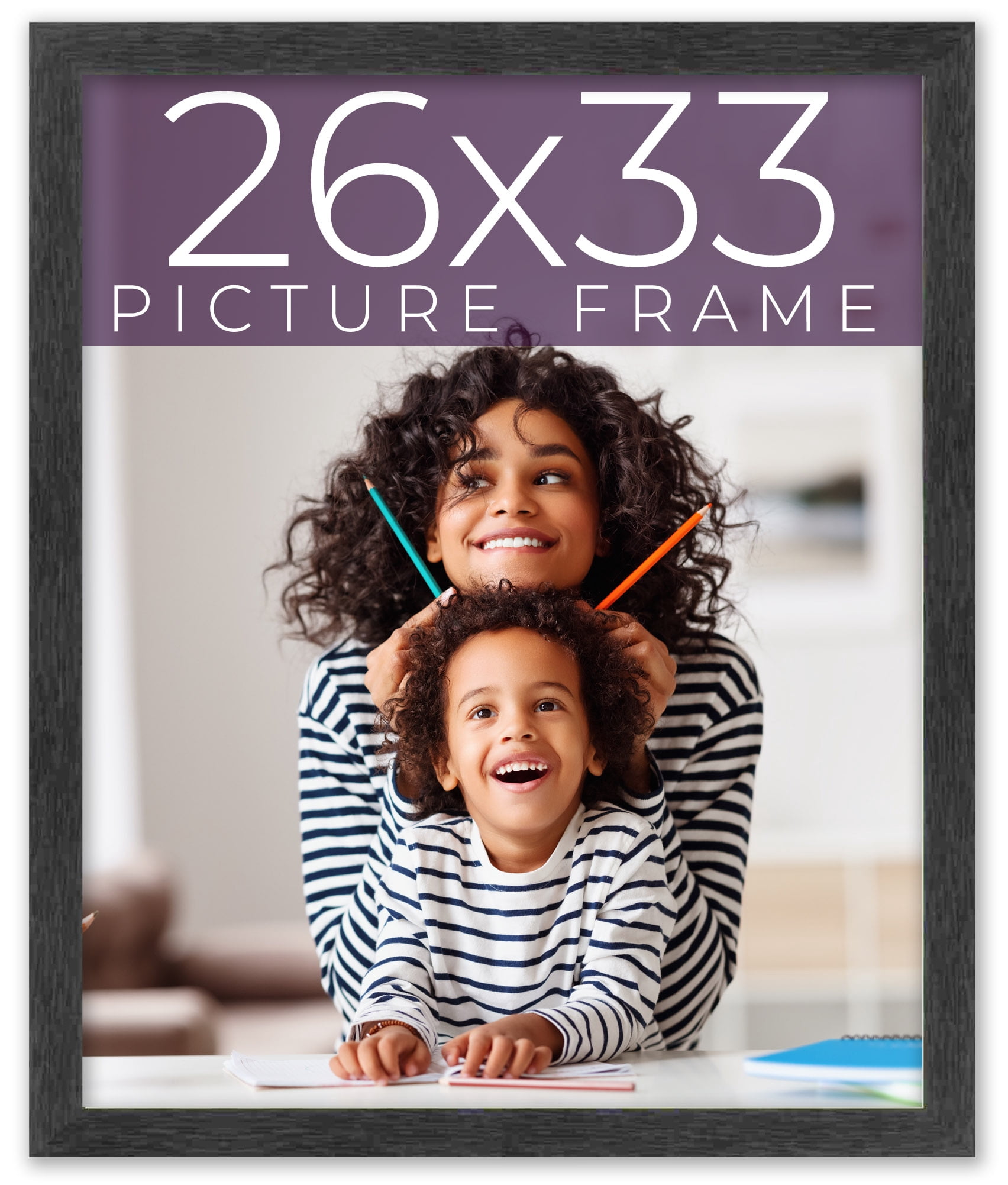 26x33 Frame Black Real Wood Picture Frame Width 1.5 inches
