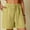 Yellow, variant on Women's Linen Shorts Solid Color Comfortable Elastic Wide Leg Casual Shorts