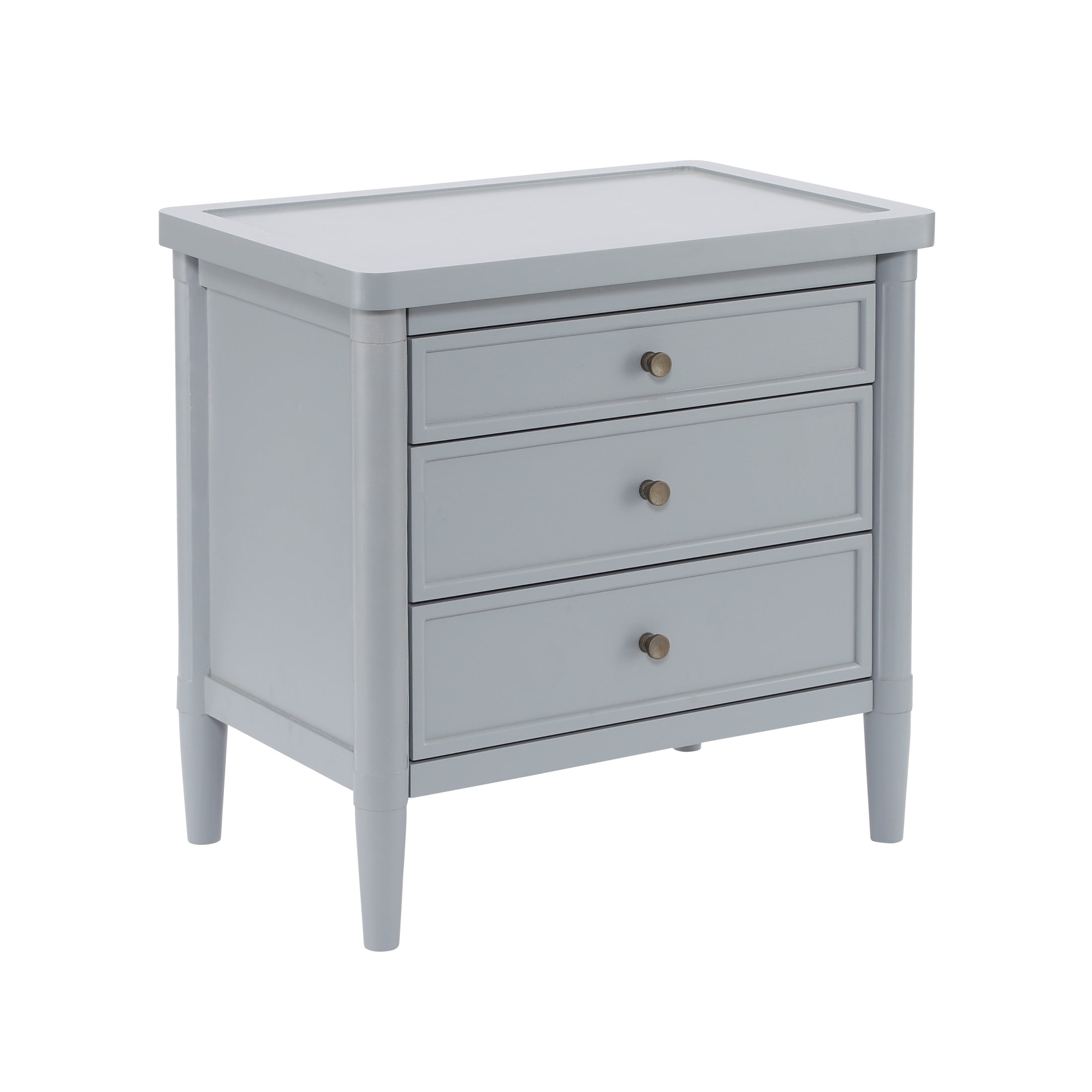 Christopher Knight Home 23.6"W Modern Nightstand with 3 Drawers, Bedside Storage Table, Light Gray