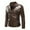 Brown, variant on Herrnalise Men's Autumn Winter Long-sleeved Leather Motorcycle Jacket Zipper Coat Long Sleeve Hoodless Faux Leather Outwear & Jackets Red