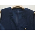 thumbnail image 7 of Womens Cottons Linen Vests Casual Loose V Neck Sleeveless Waistcoat Button Vests Ladies Water Proof Winter Coats Navy M, 7 of 7