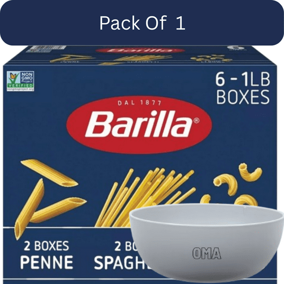 Barilla Pasta Variety Pack, 1 lb., 6 pk. with white bowl by OMA