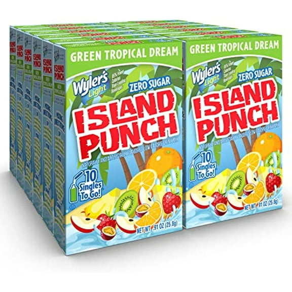 Wylers Light Island Punch, Green Tropical Dream, 10 Ct (Pack - 12)