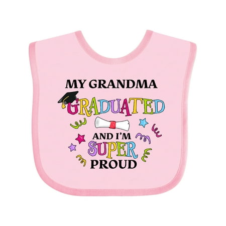 

Inktastic My Grandma Graduated and I m Super Proud Gift Baby Boy or Baby Girl Bib