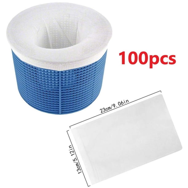 Calcetines filtrantes para skimmer de piscina | Calcetines de malla fina para cesta de skimmer | Red reutilizable para residuos en piscinas enterradas y elevadas