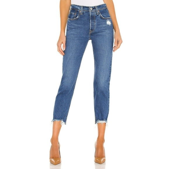 Levi's 501 Original Women's High Waist Cropped Straight Leg Jeans Size 27x26