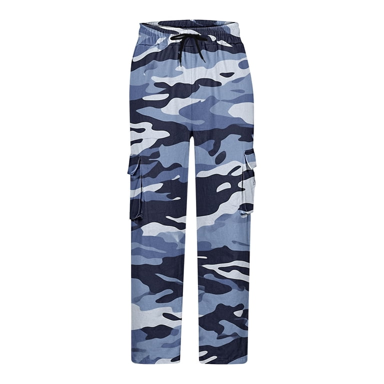 lcziwo Construction Pants for Men Multi Pocket Camo Casual