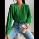 thumbnail image 5 of Blusas de Trabajo para Mujer, Blusas de Larga, Blusas de Oficina con Cuello en V, Blusas de para Mujer Verde L, 5 of 10