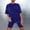 Blue, variant on Sakmal Purple Pajamas Sets for Women Shorts Pant Elbow-Length Comfy Graphic Loose Fit Ladies Pajamas