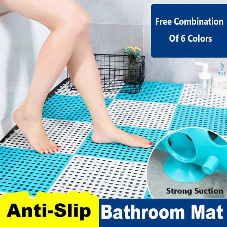 PVC Splicing Floor Mat for Bathroom, Narrow Cut, Hollow, Non-slip,  Decorative, Living Room