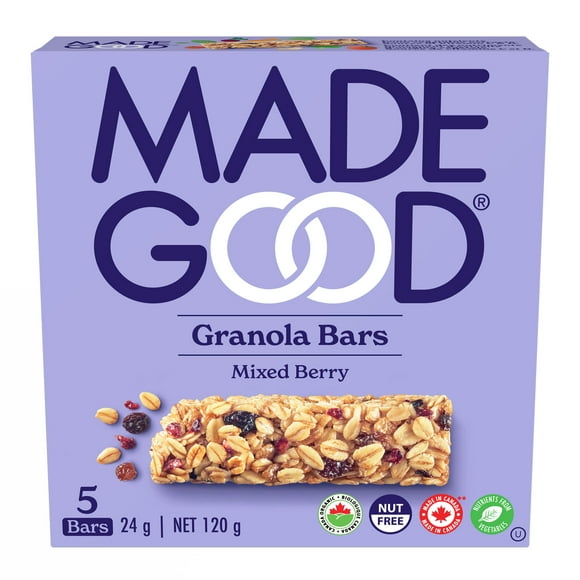MadeGood Barres granola Baies mélangées Boîte de 5 barres 5 x 24 g