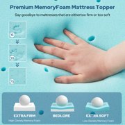 BEDLORE Twin Memory Foam Mattress Topper, 3 Inches Mattress Pad with Removable Washable Cover for Back Pain Relief
