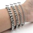 thumbnail image 3 of GKNET New Trendy Cuban Chain Men Bracelet Classic Stainless Steel 3/5/7/9mm Bracel WY4-3mm, 3 of 8