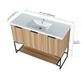 thumbnail image 2 of 48" Bathroom Vanity with Resin Basin,  Freestanding Storage Cabinet with 2 Soft-Close Doors & 1 Storage Drawer & 1-Tier Open Shelf , Modern Design Bathroom Vanity for Bathroom, Maple, 2 of 9
