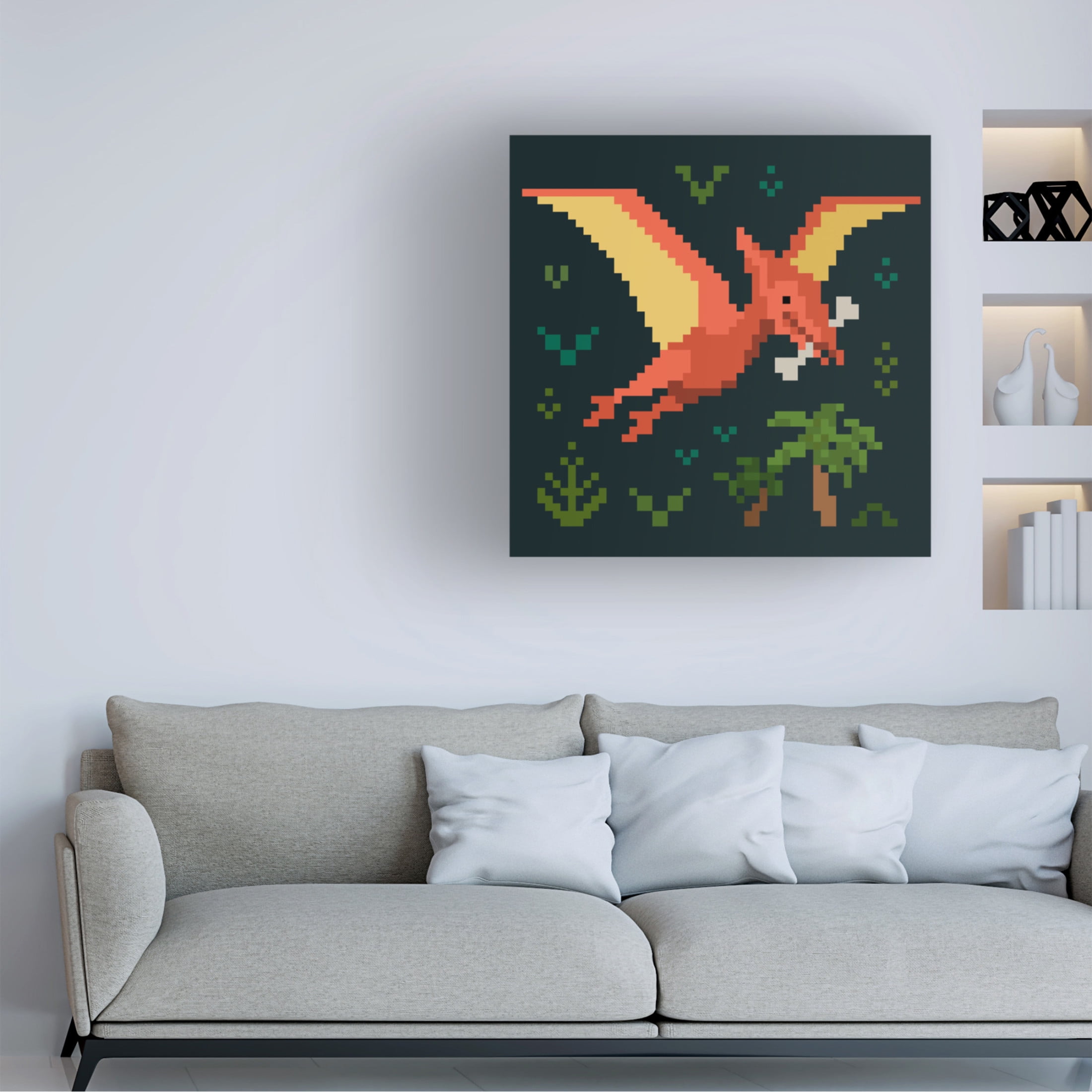 Trademark Fine Art Victoria Barnes  Pixel Dinos III Canvas Wall Art