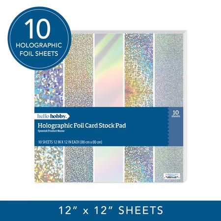 Hello Hobby Craft Scrapbook Paper Pack 12x12 Holographic Foil