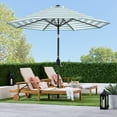 thumbnail image 3 of Best Choice Products 10ft Solar LED Lighted Patio Umbrella w/ Tilt Adjustment, UV-Resistant Fabric - Striped Sky Blue, 3 of 7