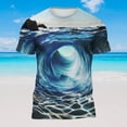 thumbnail image 4 of Camisetas de Verano para Hombres Impresas Manga Corta Cuello Redondo Suéter Casual Suave Poliéster Playa Gimnasio Uso Diario Superior, 4 of 6