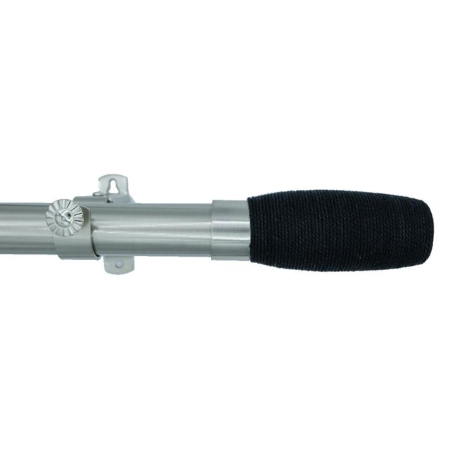 Tailor & Taylor 1 Pouce Tringle à Rideau avec Fibre Coordination Designer Style Finials, Tige de Fenêtres Métalliques Réglables avec Support de Style Y pour Salon, Cuisine et Fenêtres (96 ", Argent)