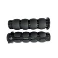 thumbnail image 2 of Powersports Handlebar Grips 1" (26mm) Non-slip Gel Rubber Hand Grips for all motorcycles Cruisers Choppers Street Harley - Billet Aluminum All Black Finish, 2 of 4