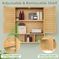 thumbnail image 6 of BAMBOOHOMIE Bathroom Wall Cabinet, Bamboo Over The Toilet Storage Cabinet with Double Door and Adjustable Shelf, Natural, 6 of 7