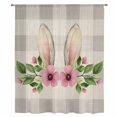 thumbnail image 2 of Grey Plaid Easter Sheer Curtains 72 Inches Long, Checkered Spring Floral Rustic Light Filering Curtains, Breathable Simi Curtain Privacy Drapes for Living Room Bedroom Lightweight Window Treatment, 2 of 9