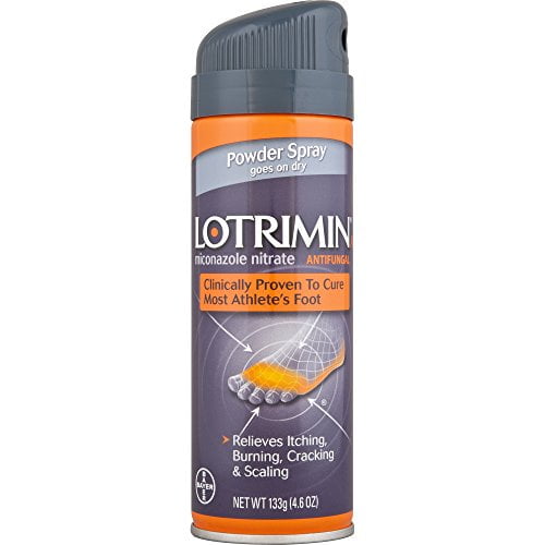 Lotrimin AF Athlete's Foot Powder Spray, Miconazole Nitrate 2% ...