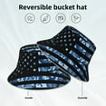 thumbnail image 4 of Kdxio Reflective Bucket Hat - Navy Camouflage American Flag Print Bucket Hat for Men,Women, 4 of 9