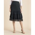 thumbnail image 3 of Moomaya Printed Layered Skirt For Women, Elastic Waist, Tiered Chiffon Midi Skirt, 3 of 8
