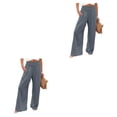 thumbnail image 2 of Pantalones Sonducket Mujer Verano Primavera bolsillos color sólido Largo Suelto Casual Pierna ancha Gris S, 2 of 6