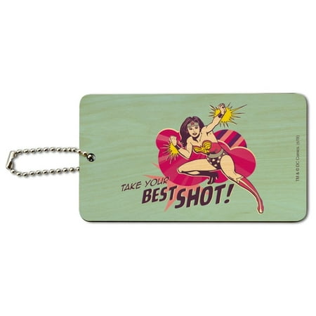Wonder Woman Take Your Best Shot Wood Luggage Card Suitcase Carry-On ID