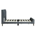 thumbnail image 5 of PAPROOS Upholstered Twin Bed Frame, New Upgraded Velvet Fabric Platform Bed with Headboard, Strong Wooden Slats Support, Single Bed Frame for Kids Boys Girls, Holds 600lbs, No Box Spring Needed, Gray, 5 of 11