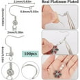 thumbnail image 2 of 1 Box 100Pcs Earring Hooks Hypoallergenic Earring Findings Real Platinum Plated Brass Fish Hook Ear Wires with Filigree Round Ball French Earring Hook for DIY Jewelry Making Supplies Women, 2 of 9