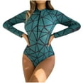 thumbnail image 2 of Feimerou Womens One Piece Swimsuits Full Coverage Long Sleeve Rash Guard Swimsuit Zip Front Tummy Control Athletic Wetsuit Surf Suits, 2 of 8
