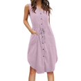 thumbnail image 1 of Cathalem Robe Débardeur Décontractée pour Femme, Décontractée, Fluide, Courte, Plage, Robes d'Été 2024, Rose m, 1 of 5
