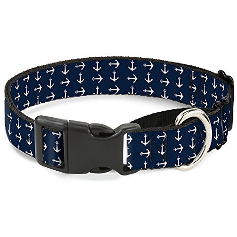 Buckle-Down Anchors Navy White Martingale Dog Collar