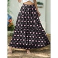 thumbnail image 4 of Cueply Long Skirts for Women Pleated Elastic High Waist drawstring Tiered Maxi Skirt with Pockets, 4 of 7