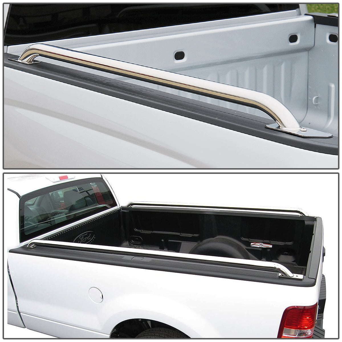DNA Motoring RAIL-007-SS Pair of Truck Bed Rails 
