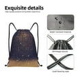 thumbnail image 4 of Xecao Gold Black Glitter Pattern Sports Drawstring Backpack - String Swim Gym Bag with Wet Proof Pocket for Women&Men-Medium, 4 of 6