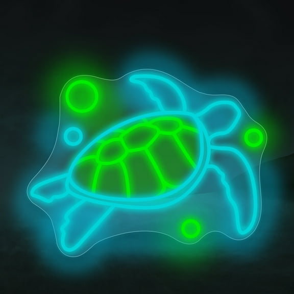Ocean Turtle Neon Sign, Cute Turtle Neon Sign,Kid's Room neon Light, LED Neon Sign Bedroom, Game Room Sign, Ocean Sign, Save The Turtle Sign, 16.5"x13"