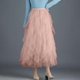 thumbnail image 2 of Sngxgn Women's Elegant High Waisted Side Slit Irregular Maxi Skirt(Pink,One Size), 2 of 6