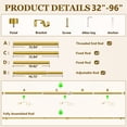 thumbnail image 7 of Heavy Duty Adjustable Curtain Rods for Windows, 1-Inch Diameter Curtain Rod, 32-96 Inches (Bright gold), 7 of 7