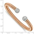 thumbnail image 2 of Leslie's 925 Sterling Silver Rose Rhodium CZ Textured Cuff Bangle; for Adults and Teens; for Women and Men, 2 of 2