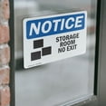 thumbnail image 4 of (2 Pack) Storage Room No Exit OSHA Notice Sign 10 Inch X 7 Inch Vinyl Label Decal Sticker Weather Resistant, UV Protected for Workplace, Business, and Construction Site, Made in the USA, 4 of 7