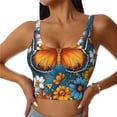 thumbnail image 2 of Lsque Spring Butterfly Flowers Printed Women'S Sports Bra, Compression, Moisture Wicking, High-Impact Sports Bra For Women,Supportive sports bra-Small, 2 of 9