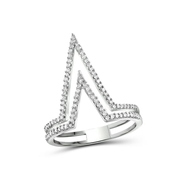 1/4 Carat T.W. White Diamond Sterling Silver Triangle Shape Ring