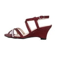 thumbnail image 3 of FLORAL Joanne Women Extra Wide Width Chic Rhinestone Strappy Wedge Party Heeled Sandals, 3 of 6